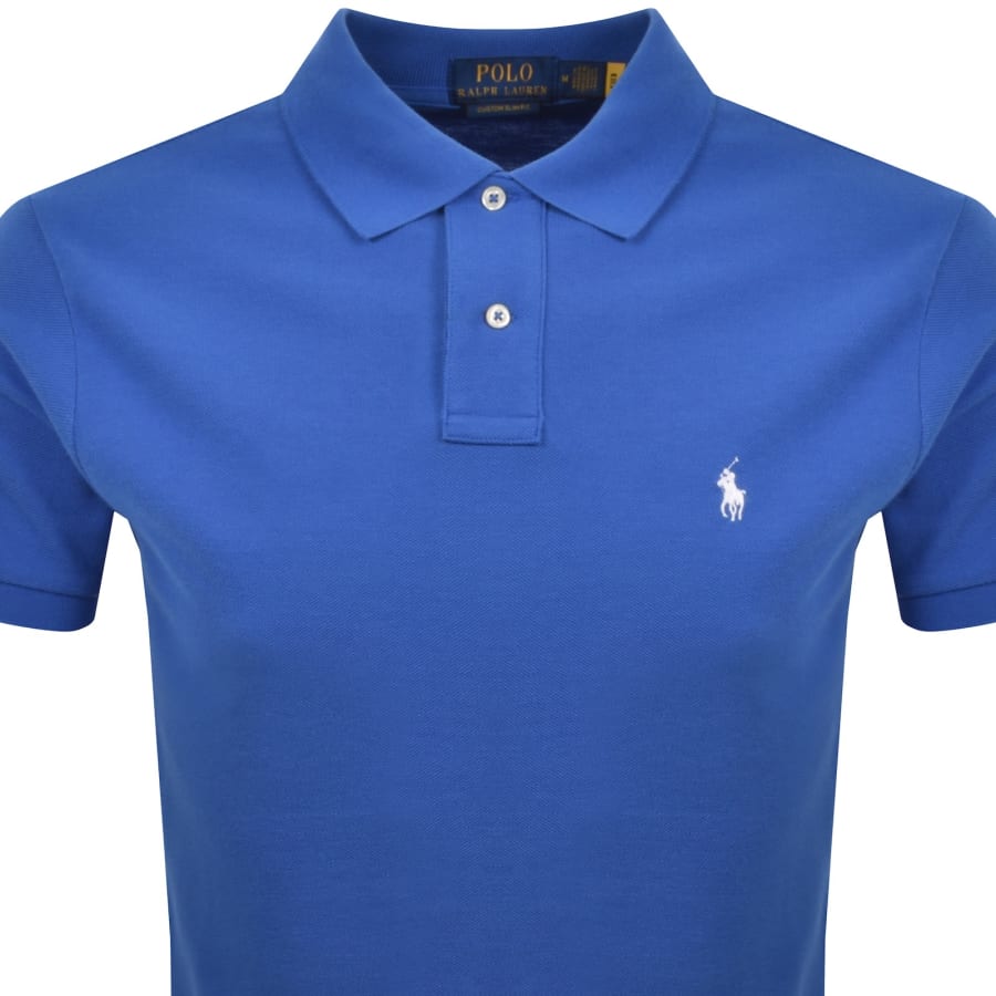 Image number 2 for Ralph Lauren Custom Slim Polo T Shirt Blue