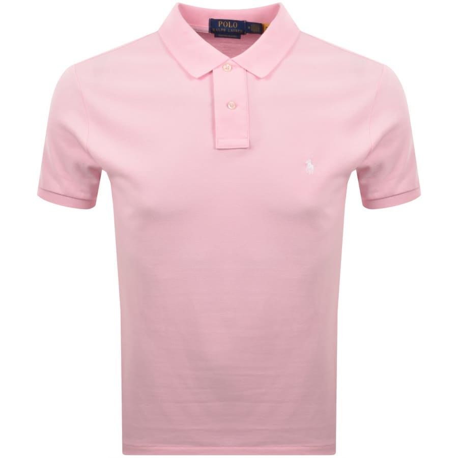 Image number 1 for Ralph Lauren Custom Slim Polo T Shirt Pink
