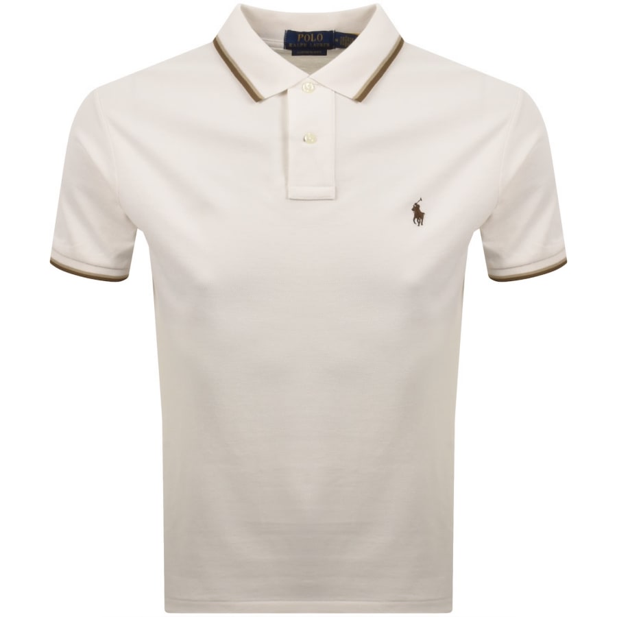 Image number 1 for Ralph Lauren Twin Tipped Polo T Shirt Cream