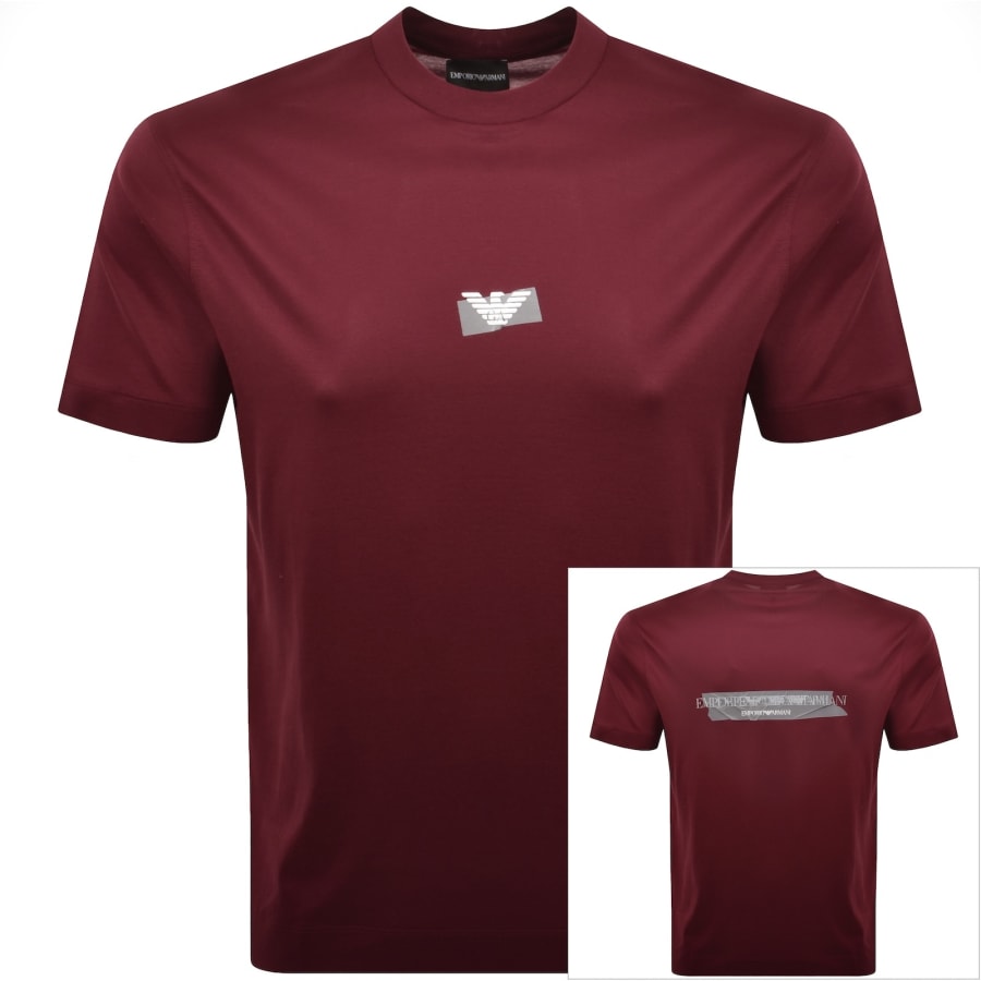 Image number 1 for Emporio Armani Logo T Shirt Merlot Red