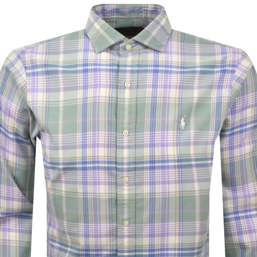 Image number 2 for Ralph Lauren Long Sleeve Check Shirt Green