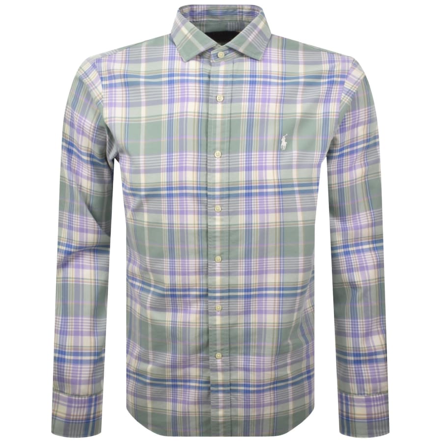 Image number 1 for Ralph Lauren Long Sleeve Check Shirt Green