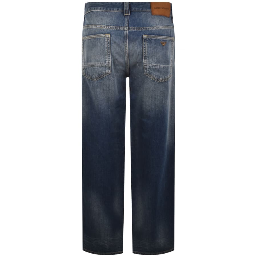Image number 3 for Emporio Armani Loose Fit Jeans Mid Wash Blue