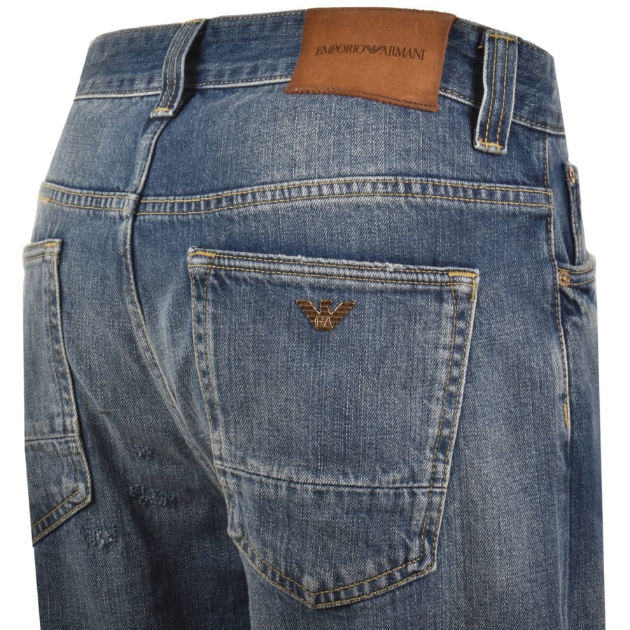 Image number 4 for Emporio Armani Loose Fit Jeans Mid Wash Blue