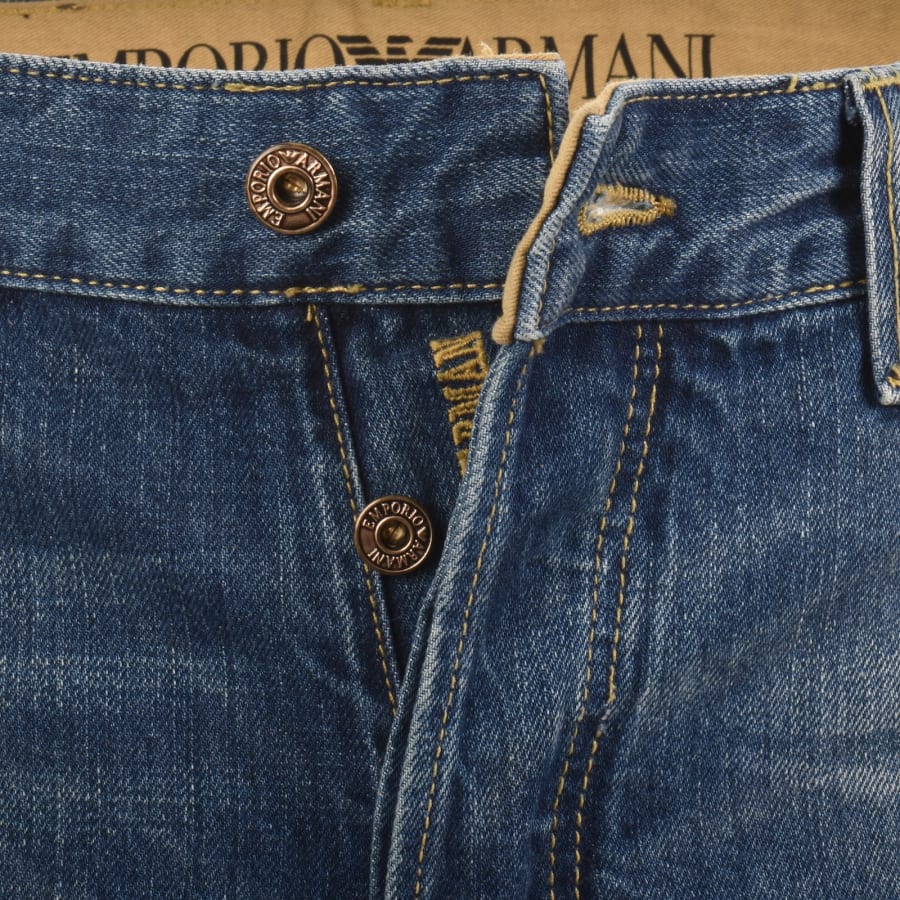 Image number 5 for Emporio Armani Loose Fit Jeans Mid Wash Blue