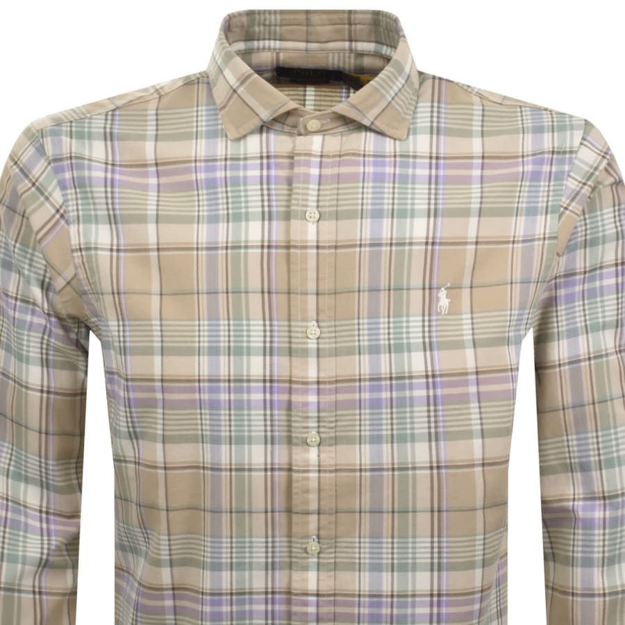 Image number 2 for Ralph Lauren Long Sleeve Check Shirt Green