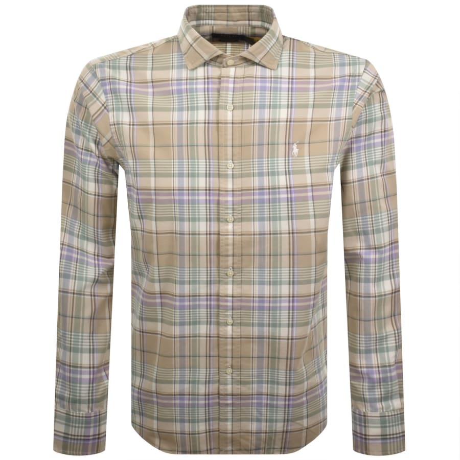 Image number 1 for Ralph Lauren Long Sleeve Check Shirt Green