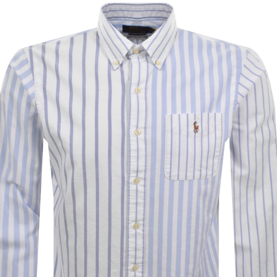 Image number 2 for Ralph Lauren Long Sleeve Stripe Shirt Blue