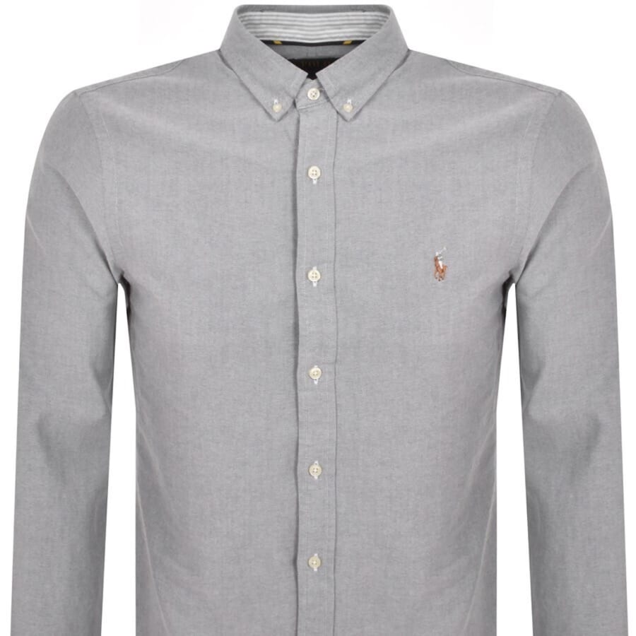 Image number 2 for Ralph Lauren Oxford Long Sleeved Shirt Grey