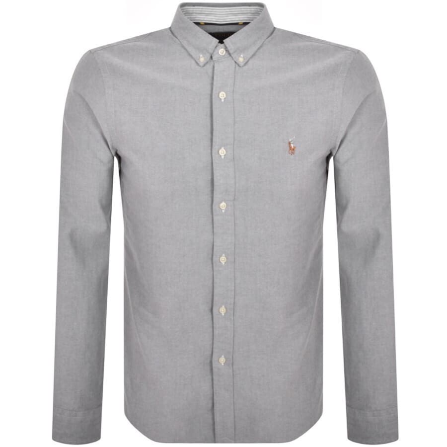 Image number 1 for Ralph Lauren Oxford Long Sleeved Shirt Grey