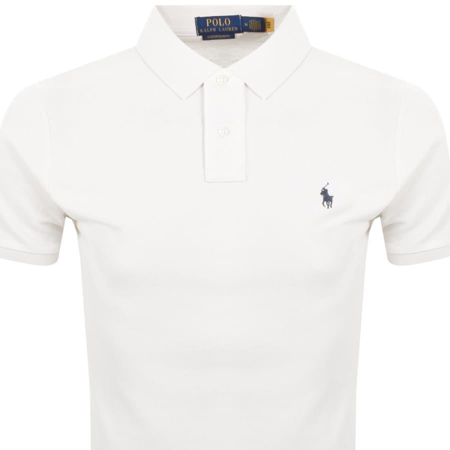 Image number 2 for Ralph Lauren Custom Slim Polo T Shirt Cream