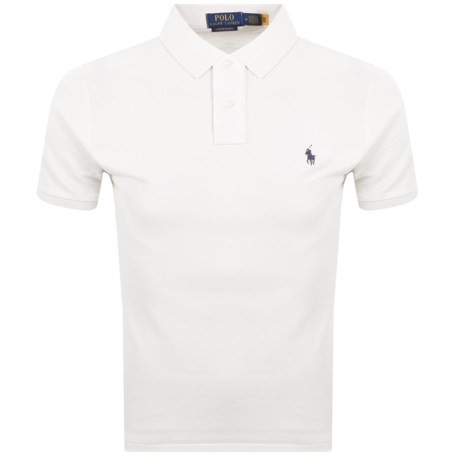 Image number 1 for Ralph Lauren Custom Slim Polo T Shirt Cream