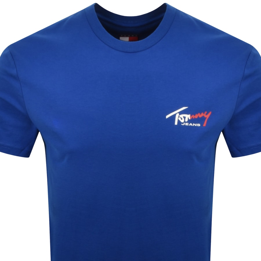 Image number 2 for Tommy Jeans Sign Chest T Shirt Blue
