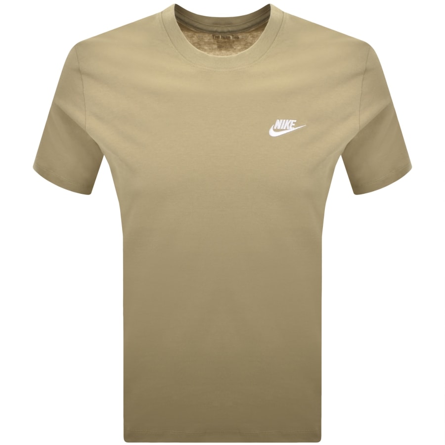 Image number 1 for Nike Crew Neck Club T Shirt Beige
