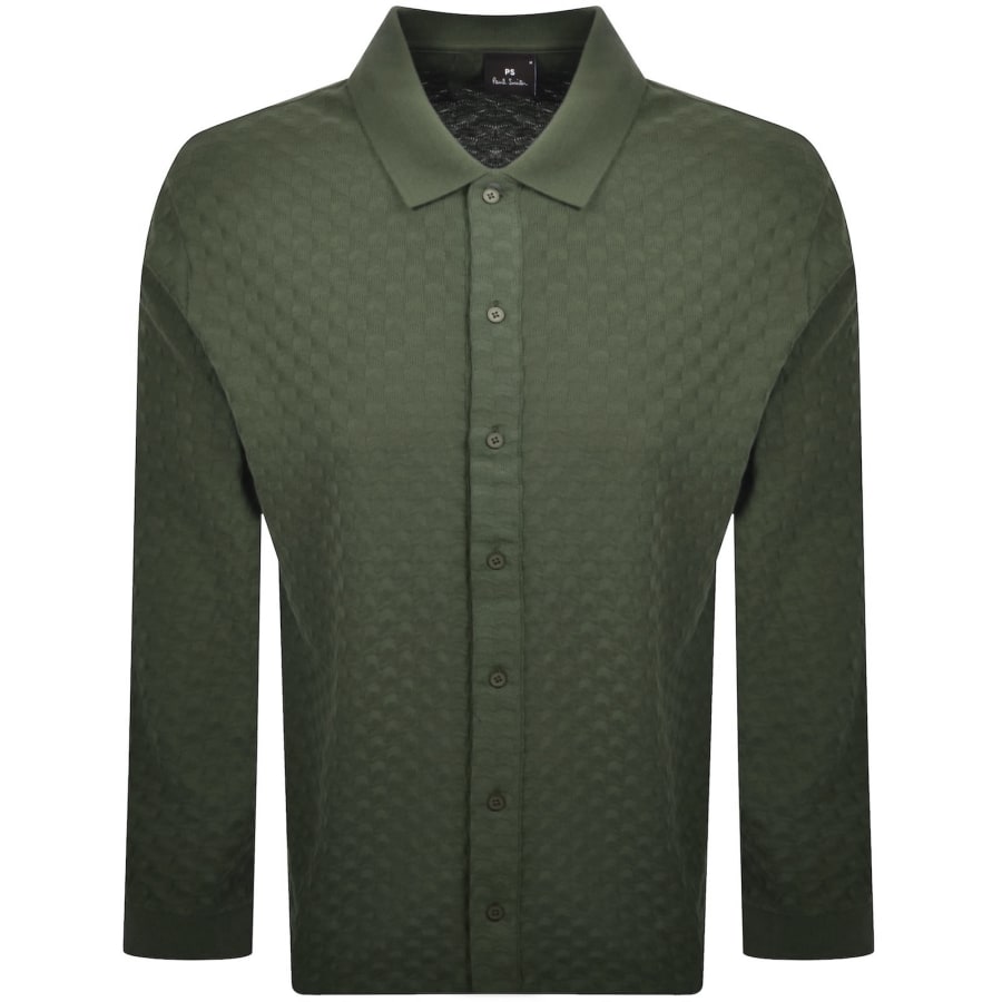 Image number 1 for Paul Smith Button Front Polo Shirt Green