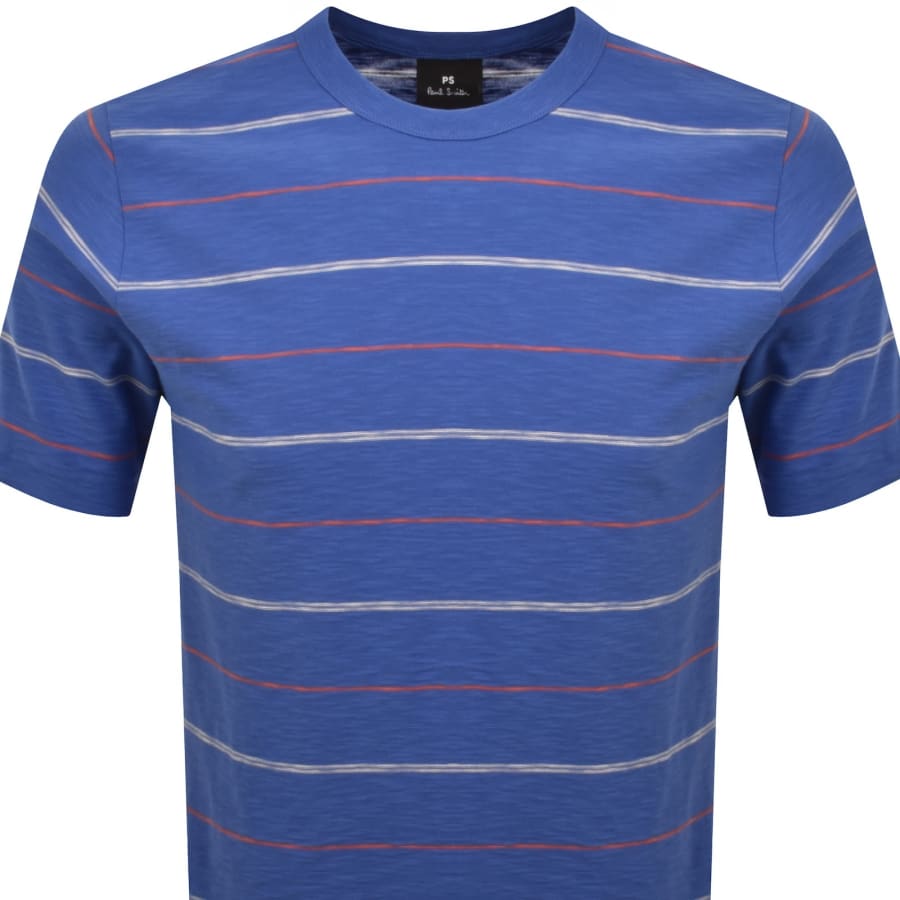 Image number 2 for Paul Smith Striped Regular Fit T Shirt Blue