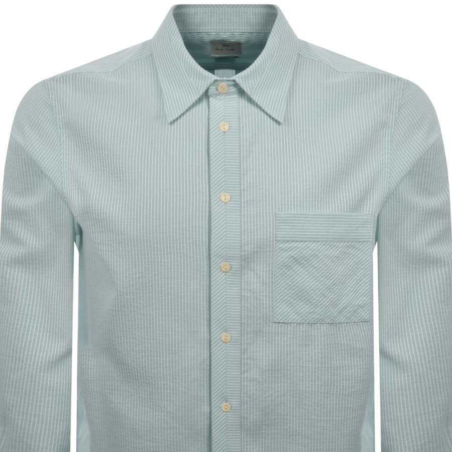 Image number 2 for Paul Smith Long Sleeve Stripe Shirt Green