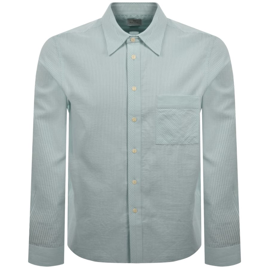 Image number 1 for Paul Smith Long Sleeve Stripe Shirt Green