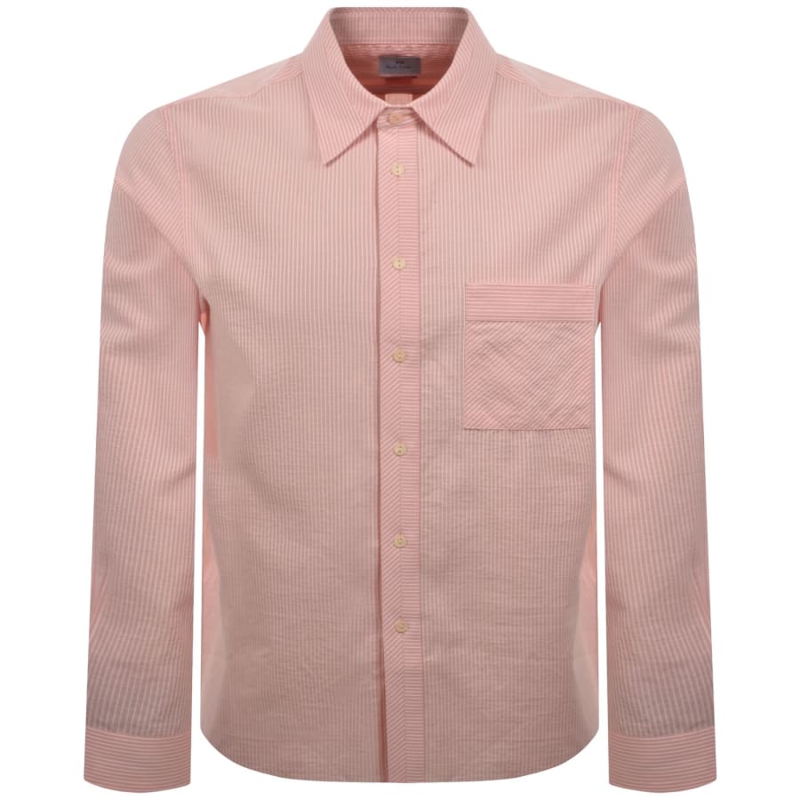 Image number 1 for Paul Smith Long Sleeve Stripe Shirt Pink