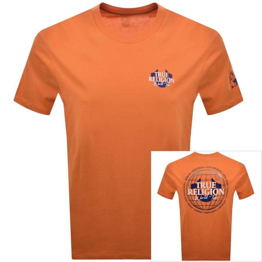 Image number 1 for True Religion World Tour T Shirt Orange