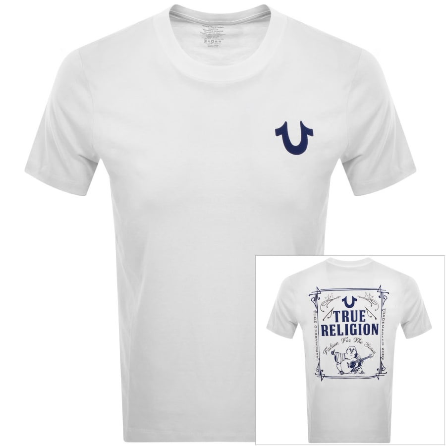 Image number 1 for True Religion Rectangular Logo T Shirt White