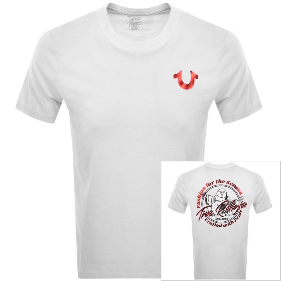 Image number 1 for True Religion Marker Script Buddha T Shirt White