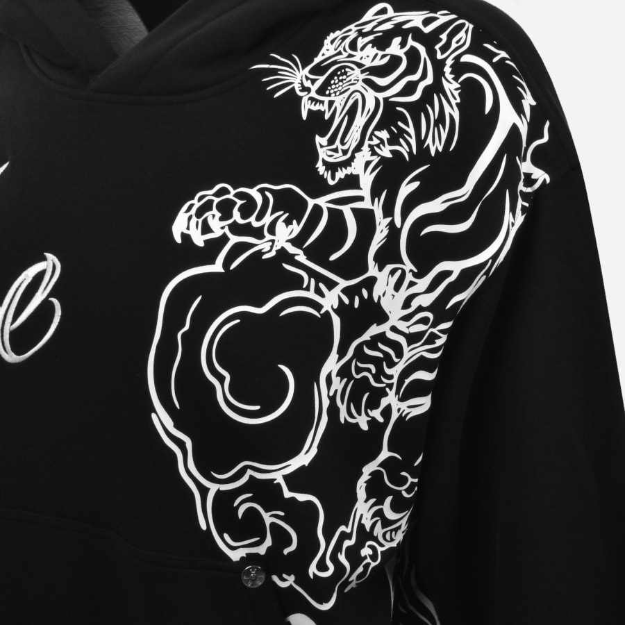 Image number 4 for True Religion Tiger Script Hoodie Black