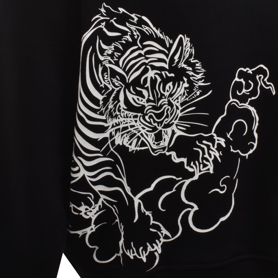 Image number 5 for True Religion Tiger Script Hoodie Black