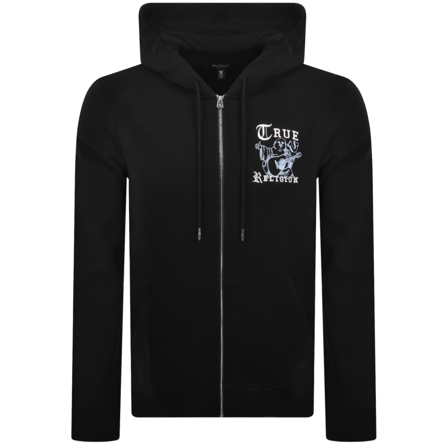 Image number 2 for True Religion Logo Zip Hoodie Black