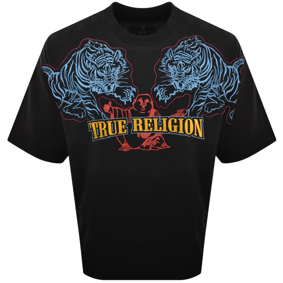 Image number 2 for True Religion Tiger Oversized T Shirt Black