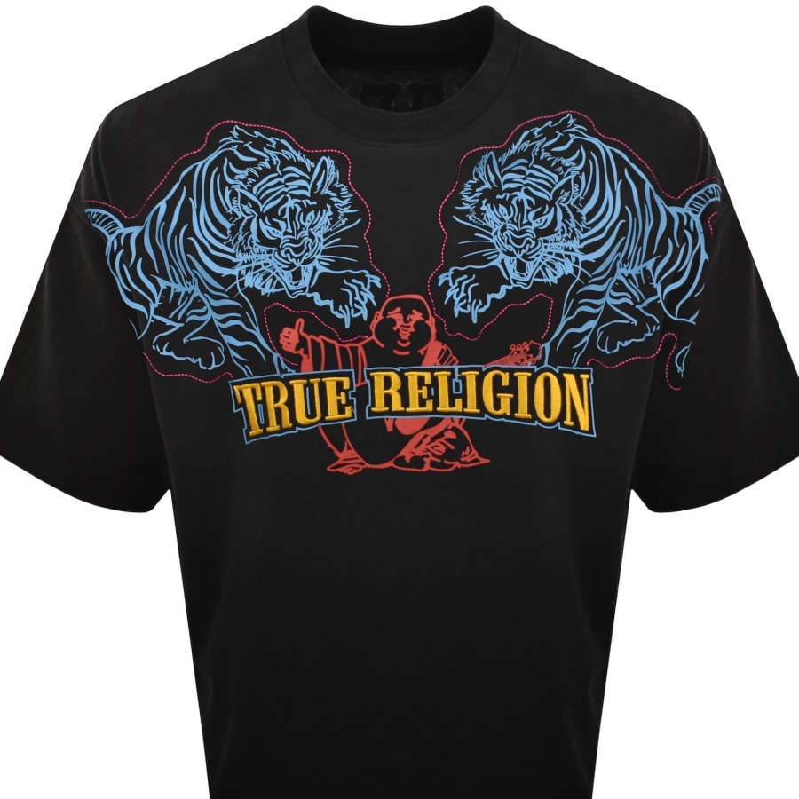 Image number 3 for True Religion Tiger Oversized T Shirt Black
