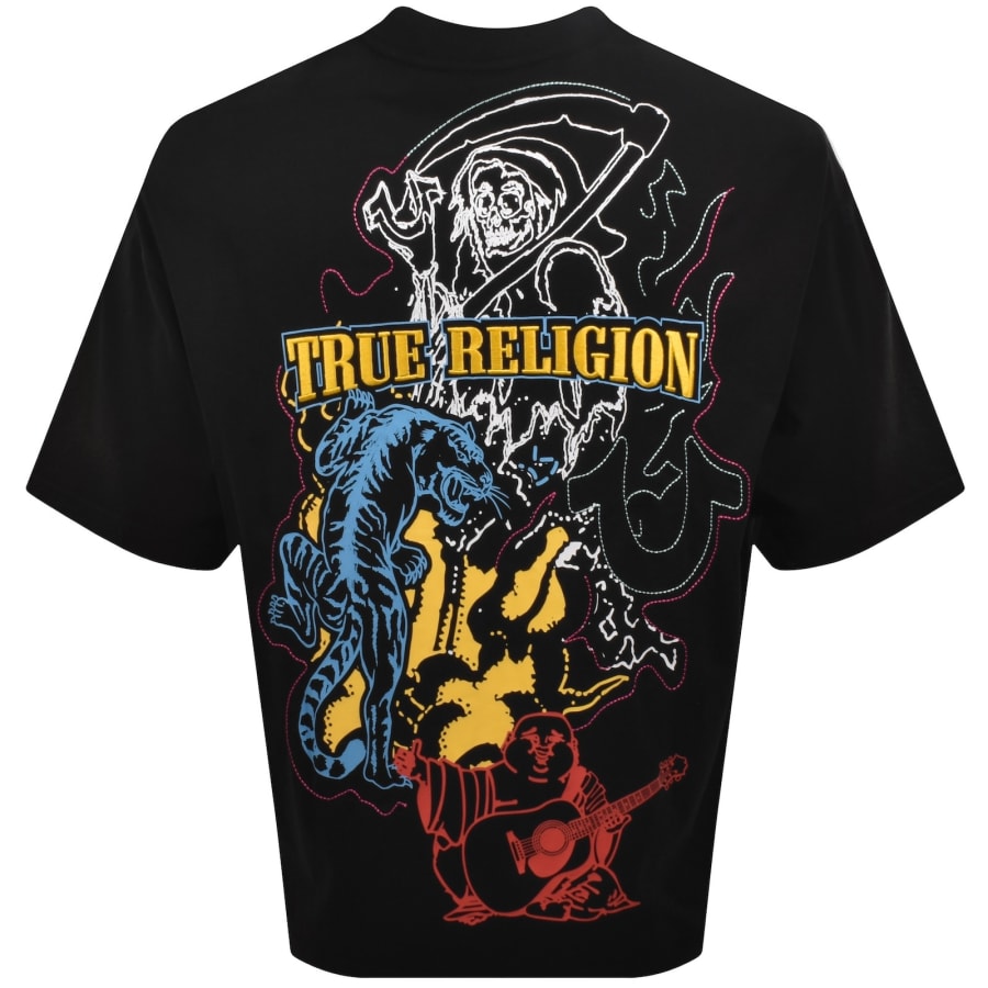 Image number 4 for True Religion Tiger Oversized T Shirt Black