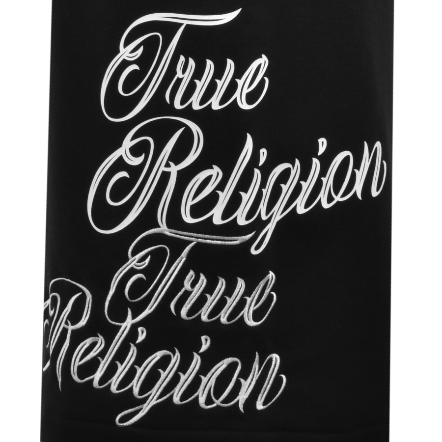 Image number 3 for True Religion Tiger Script Fleece Shorts Black