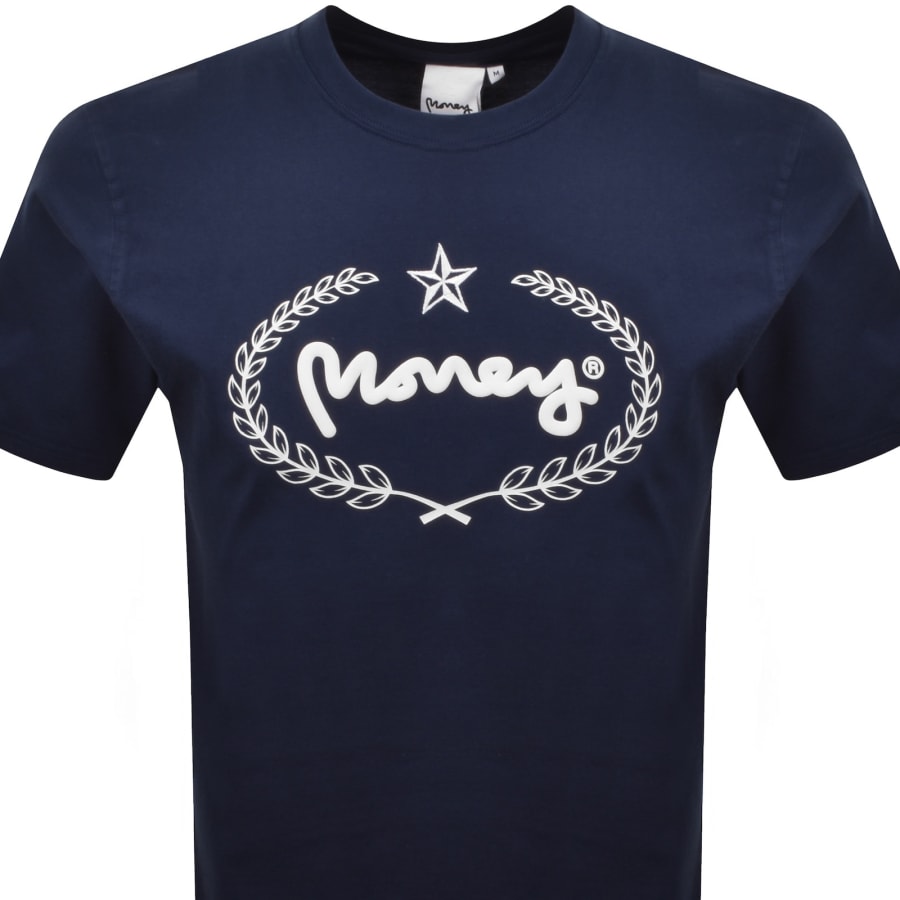Image number 2 for Money Laurel Sig Box T Shirt Navy