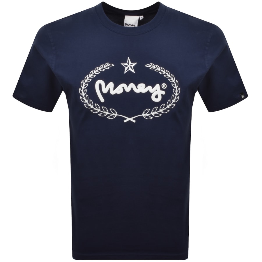 Image number 1 for Money Laurel Sig Box T Shirt Navy