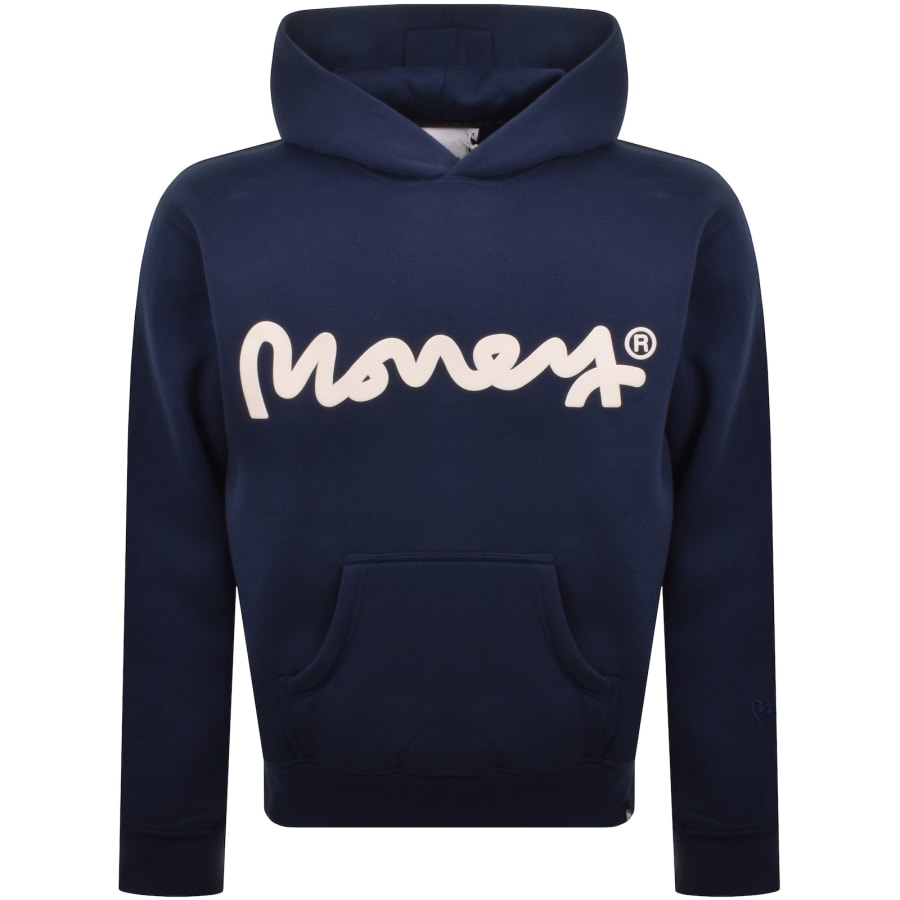 Image number 2 for Money Sig Puff Hoodie Navy