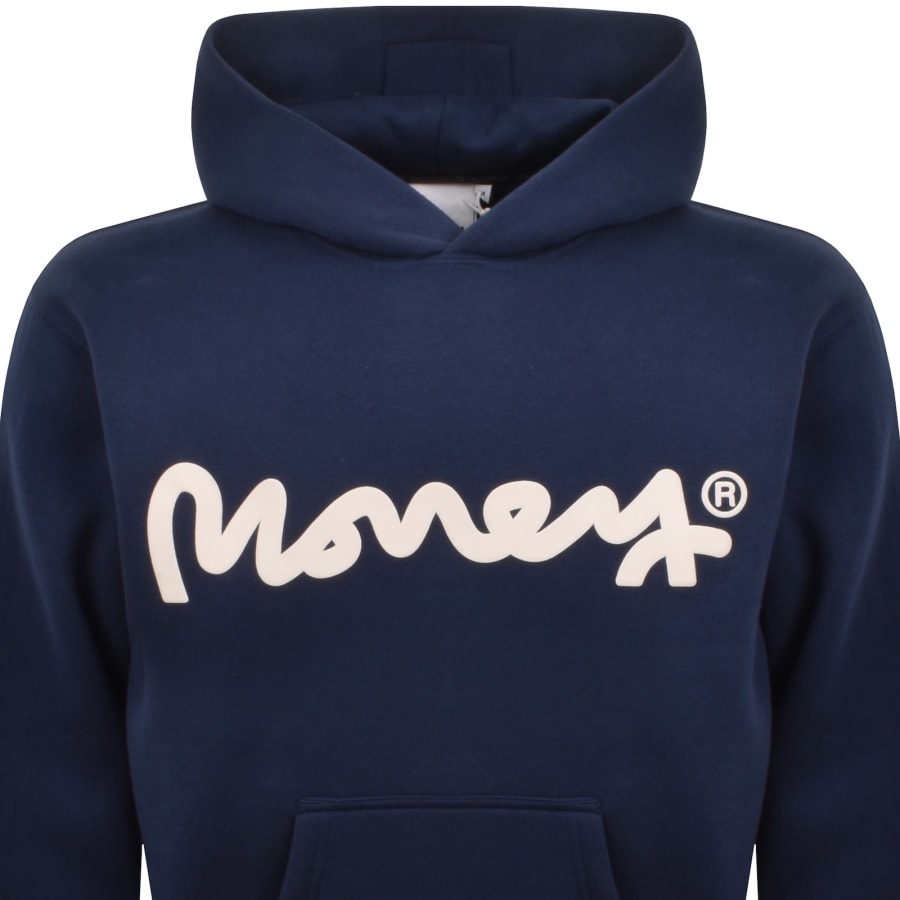 Image number 3 for Money Sig Puff Hoodie Navy