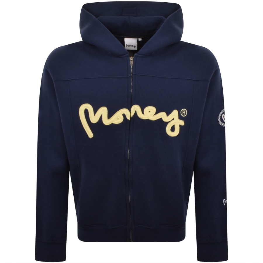 Image number 2 for Money Sig Ape Zip Hoodie Navy