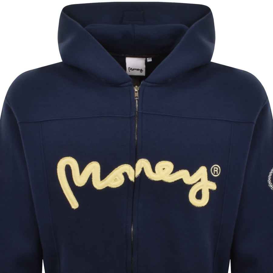 Image number 3 for Money Sig Ape Zip Hoodie Navy