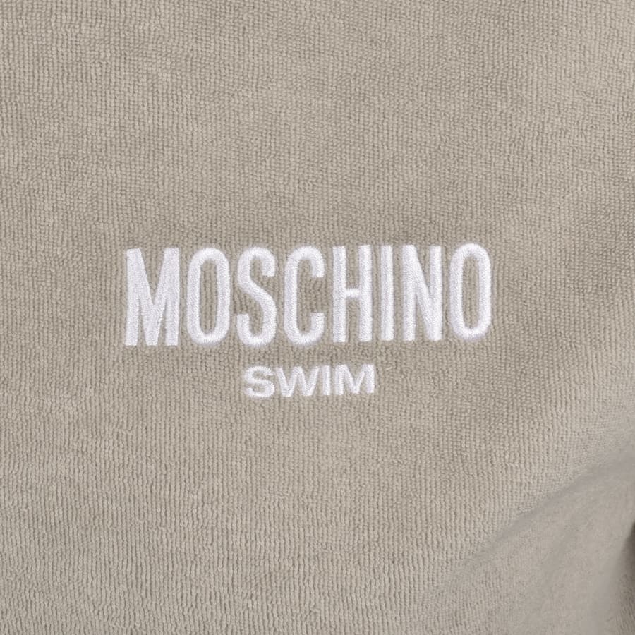 Image number 3 for Moschino Swim Short Sleeved Polo T Shirt Beige
