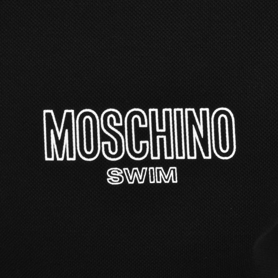 Image number 3 for Moschino Swim Short Sleeved Polo T Shirt Black