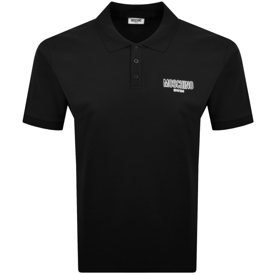 Image number 1 for Moschino Swim Short Sleeved Polo T Shirt Black