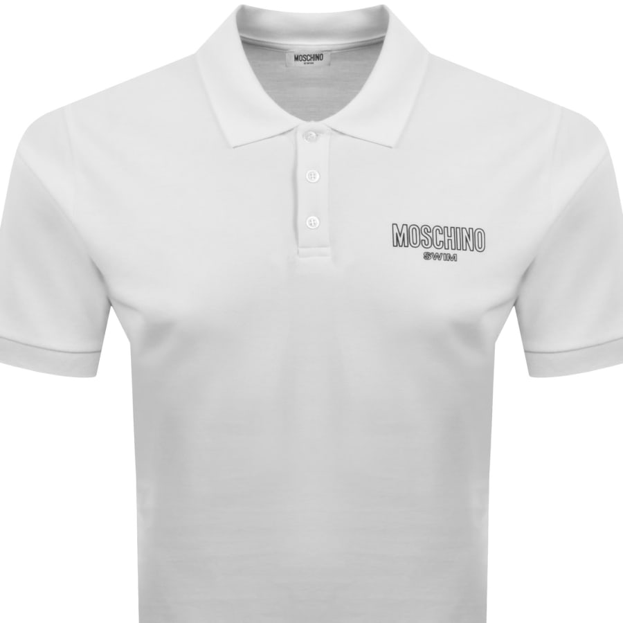 Image number 2 for Moschino Swim Short Sleeved Polo T Shirt White