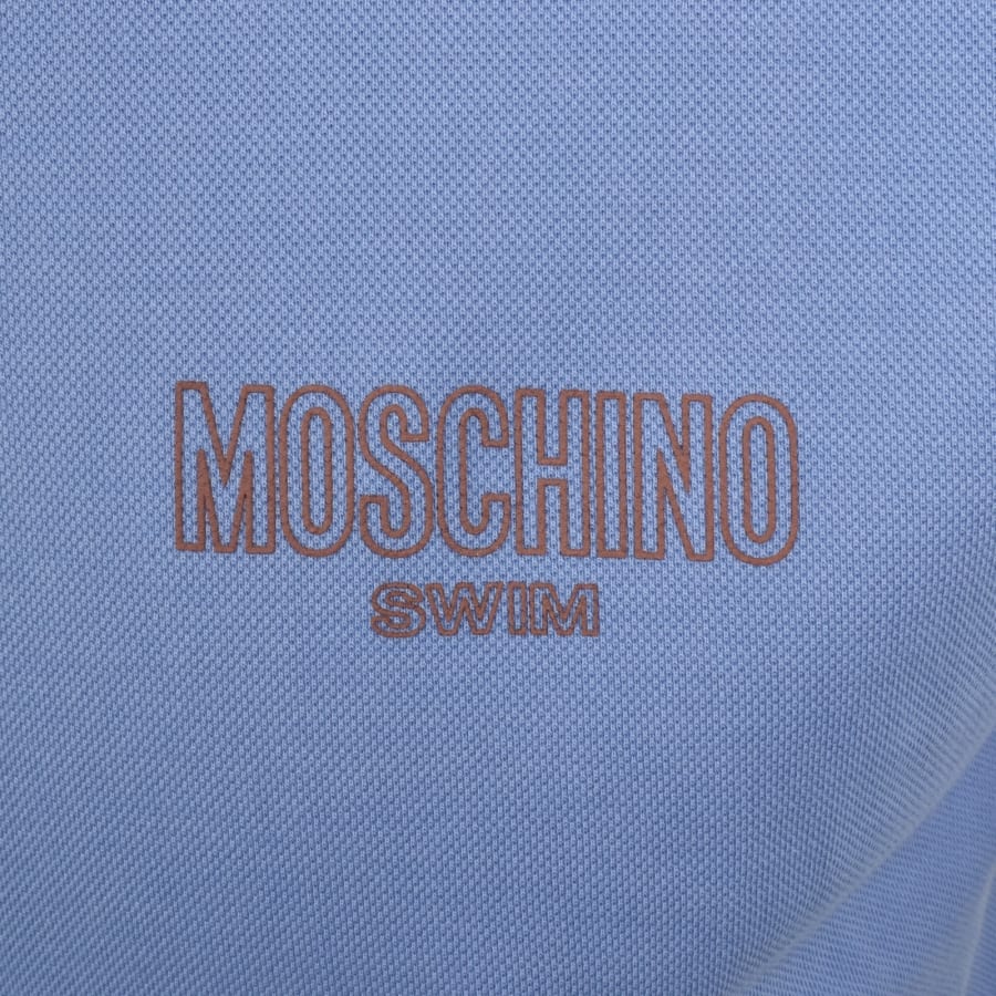Image number 3 for Moschino Swim Short Sleeved Polo T Shirt Blue
