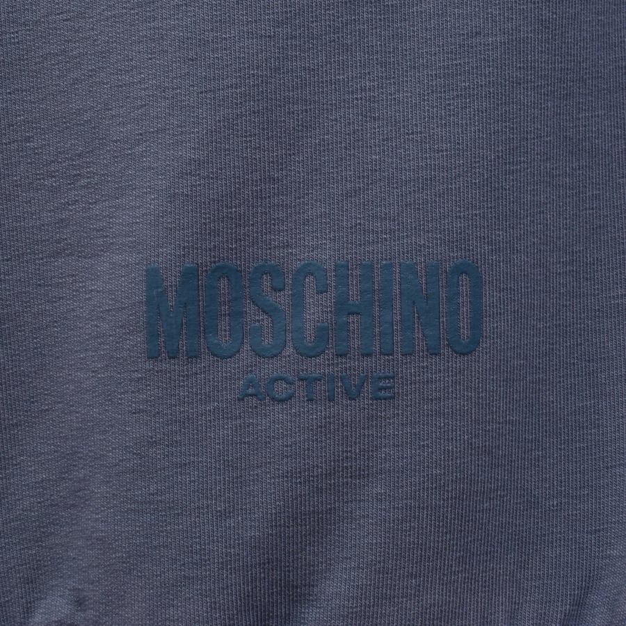 Image number 3 for Moschino Active Logo Tape Hoodie Blue