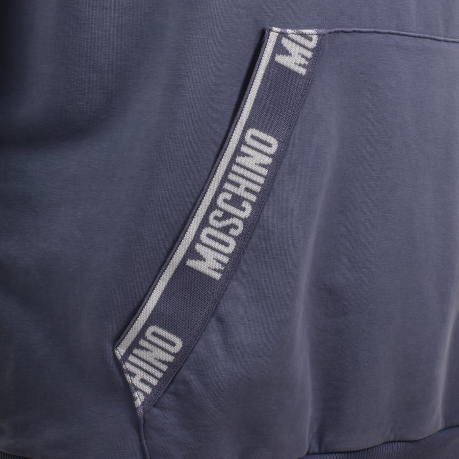 Image number 4 for Moschino Active Logo Tape Hoodie Blue