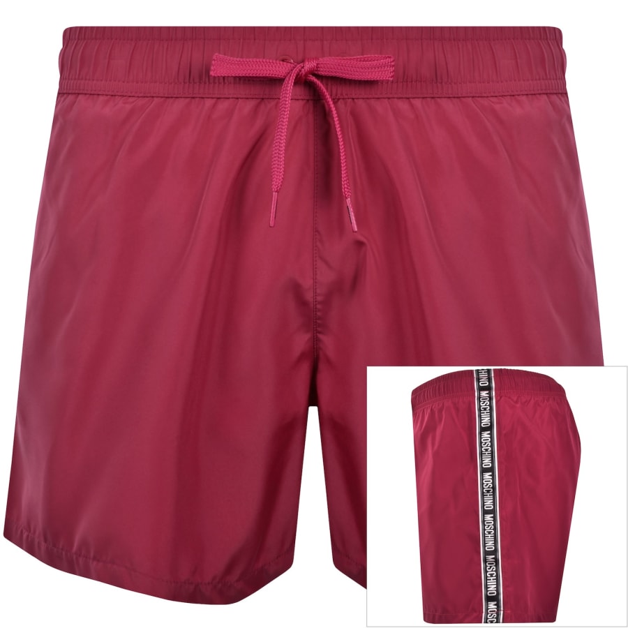 Image number 1 for Moschino Logo Swim Shorts Red