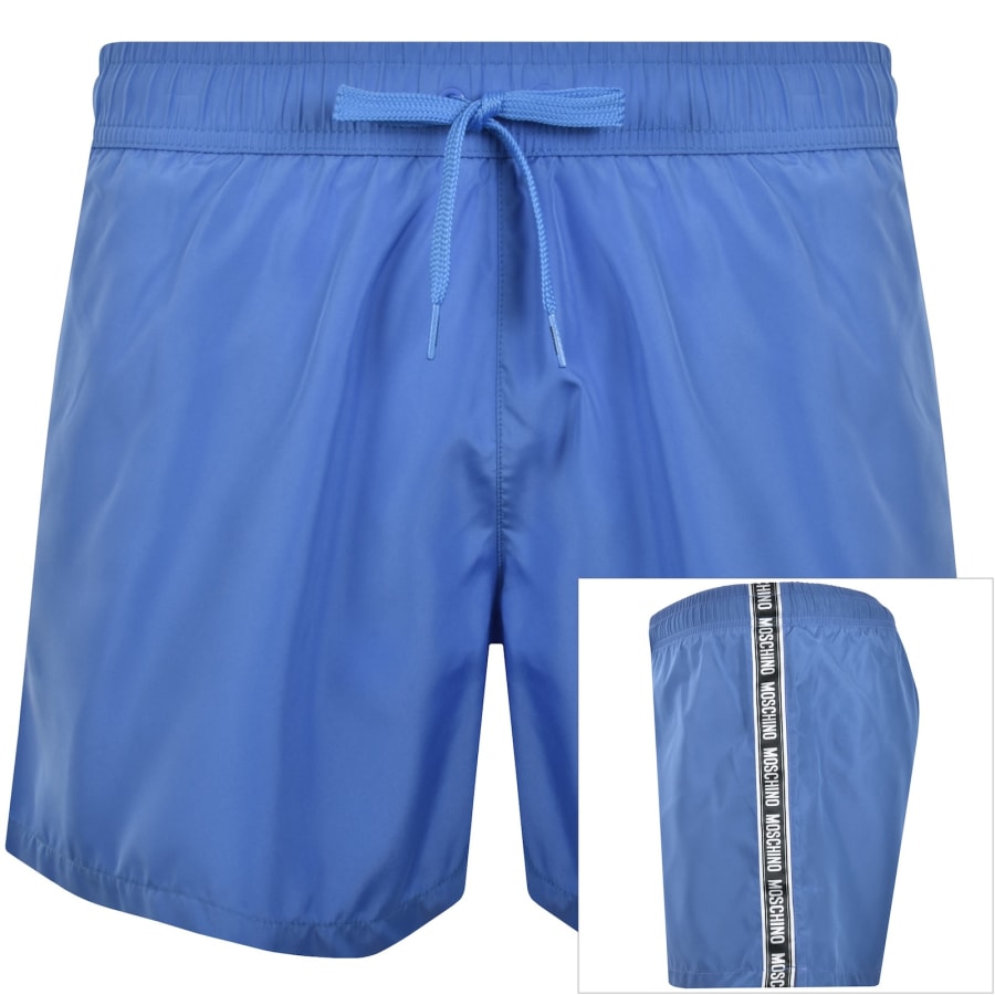Image number 1 for Moschino Logo Swim Shorts Blue