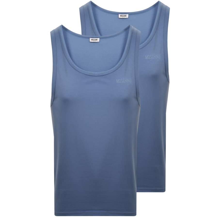 Image number 1 for Moschino 2 Pack Vests Blue