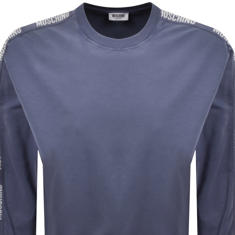 Image number 2 for Moschino Active Logo Tape Sweatshirt Blue